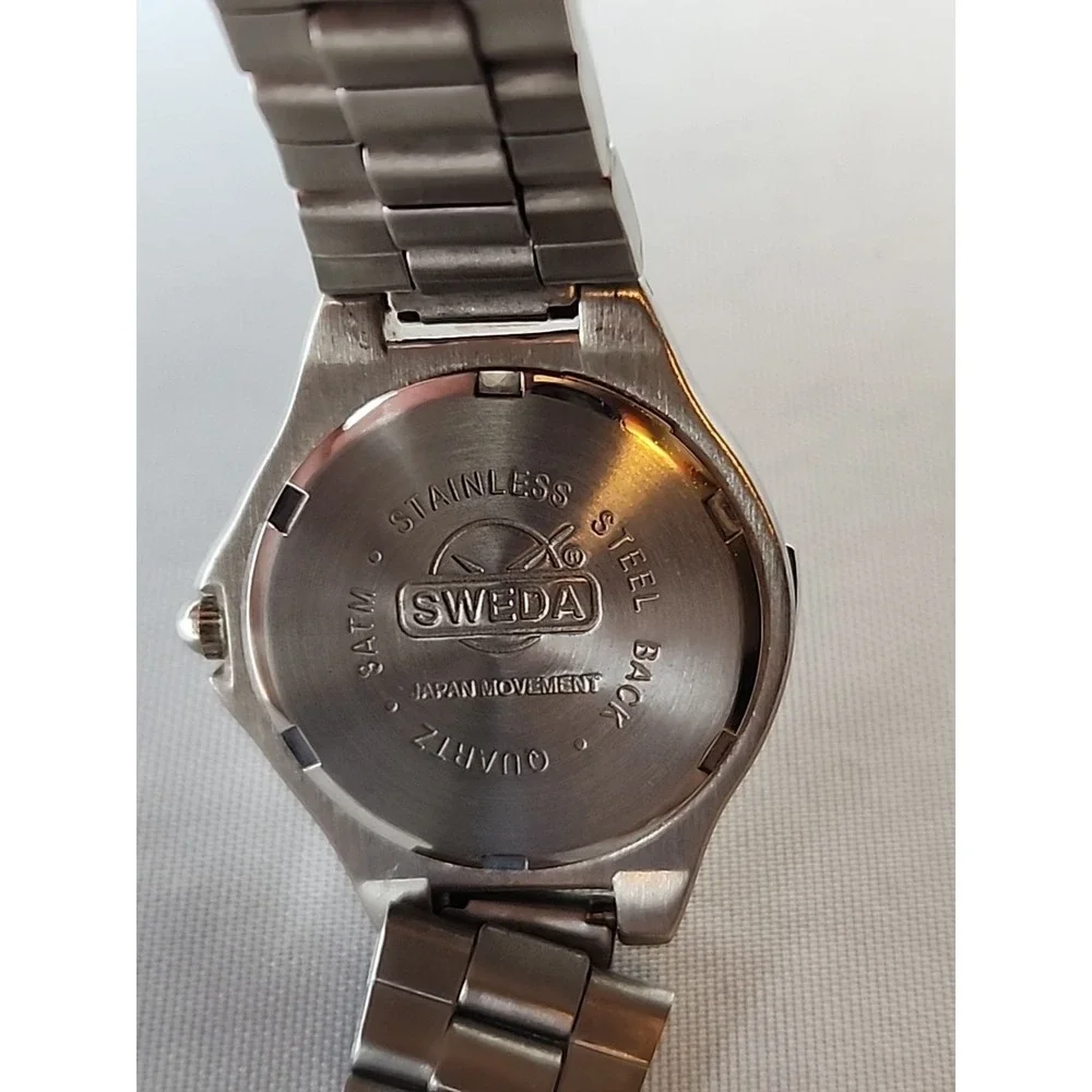 Vintage McDonald's Sweda Quartz Watch Women's Silver w/Blue Face Made‎ Japan EUC